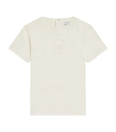 Emporio Armani Kids' Cotton Embossed Logo T-shirt In Neutral