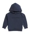 Emporio Armani Cotton Embroidered Logo Hoodie In Blue