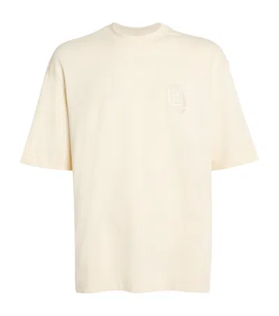Emporio Armani Cotton Embroidered Monogram Shirt In White