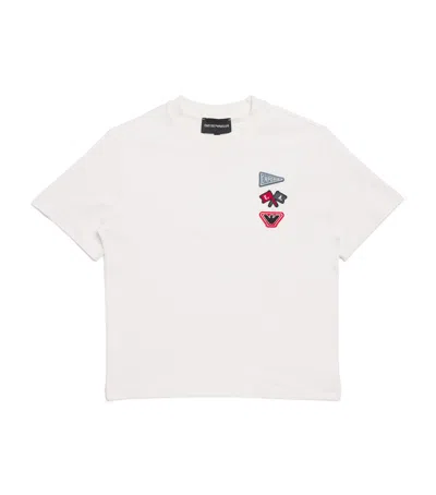 Emporio Armani Kids' Cotton Embroidered-motif T-shirt In White