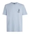 Emporio Armani Mens Subdued Blue Seahorse Crewneck Cotton-jersey T-shirt In Blue