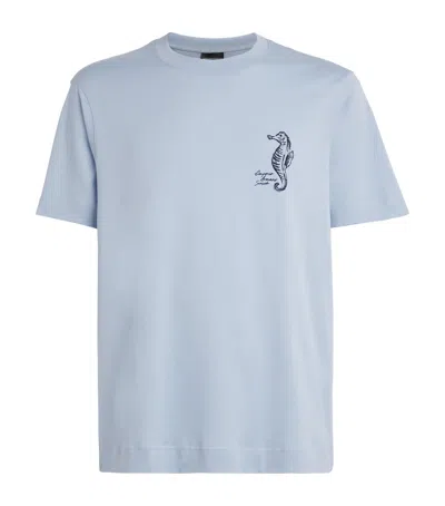 EMPORIO ARMANI COTTON EMBROIDERED T-SHIRT