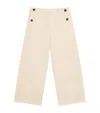 Emporio Armani Cotton Fall-front Trousers In Nude