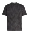 Emporio Armani Cotton Geometric Print T-shirt In Black
