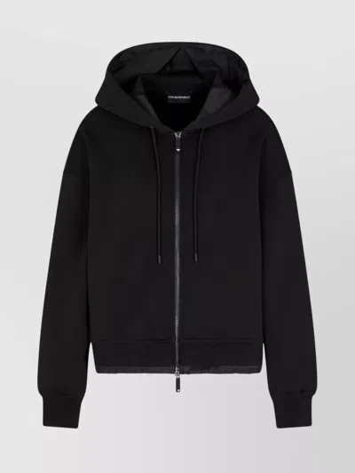 EMPORIO ARMANI COTTON HOODED BLOUSON JACKET