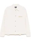 Emporio Armani Point Collar Cotton Jacket With Chest Pocket In Neutral