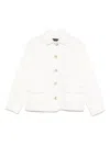 Emporio Armani Cotton Jacket With Collar And Pockets In White