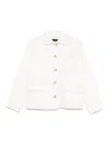 Emporio Armani Cotton Jacket With Collar And Pockets In White