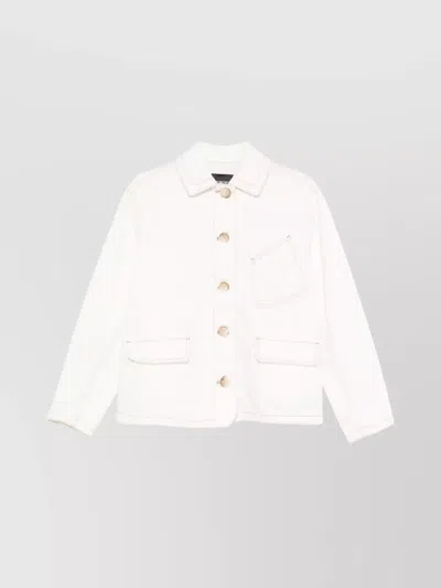 Emporio Armani Cotton Jacket With Collar And Pockets In White