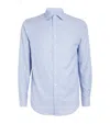 Emporio Armani Micro Chevron Textured New York Fit Shirt In Blue