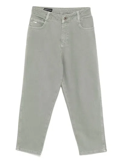 Emporio Armani Kids' Cotton Jeans In Green