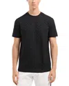 Emporio Armani Cotton Jersey Chevron Jacquard Tee In Black
