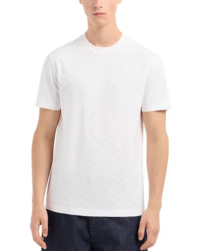 EMPORIO ARMANI COTTON JERSEY CHEVRON JACQUARD TEE