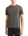 Emporio Armani Cotton Jersey Diamond Jacquard Tee In Green