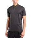 Emporio Armani Cotton Jersey Hexagon Jacquard Regular Fit Polo Shirt In Solid Medium