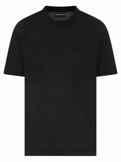 Emporio Armani Cotton T-shirt In Black