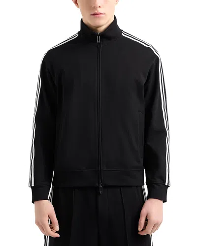 EMPORIO ARMANI COTTON JERSEY ZIP UP SWEATSHIRT