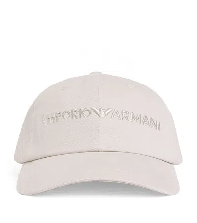 EMPORIO ARMANI COTTON LOGO BASEBALL CAP