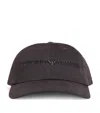Emporio Armani Cotton Logo Baseball Cap In Black
