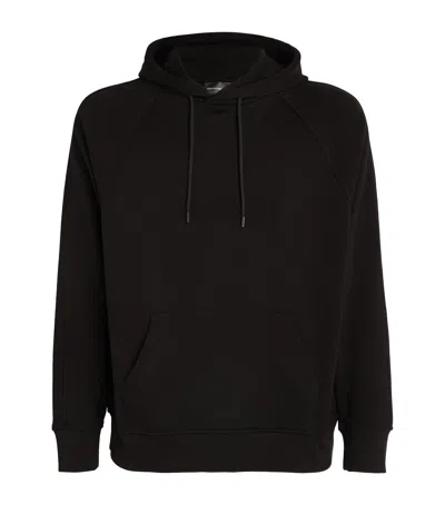 Emporio Armani Cotton Logo Hoodie In Black
