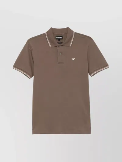 EMPORIO ARMANI COTTON LOGO POLO SHIRT