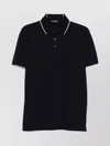 Emporio Armani Logo Cotton Polo Shirt In Black