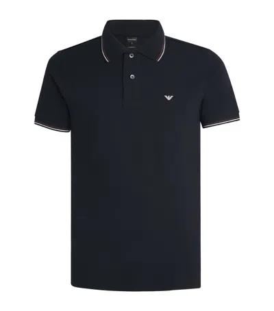 EMPORIO ARMANI COTTON LOGO POLO SHIRT