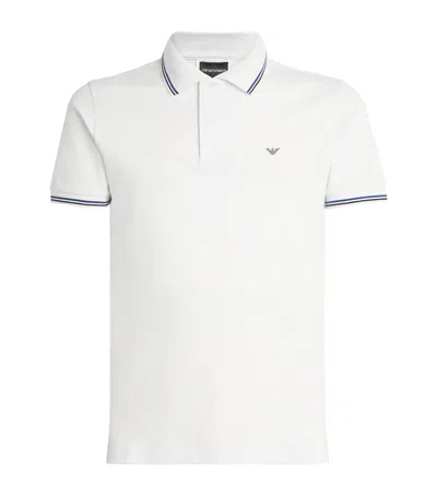 Emporio Armani Cotton Logo Polo Shirt In White