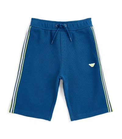 Emporio Armani Kids' Cotton Logo Shorts (4-16 Years) In Blue