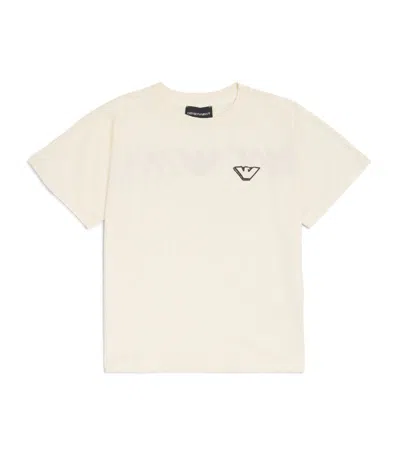 Emporio Armani Kids' Cotton Logo T-shirt (4-12 Years) In Ivory