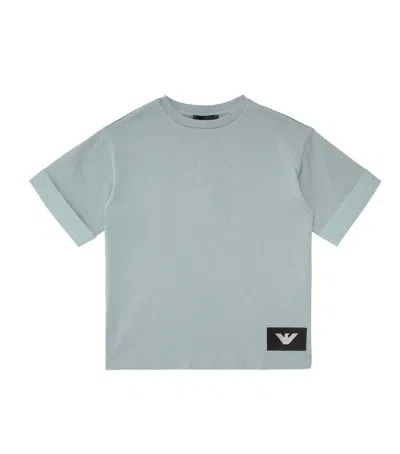 Emporio Armani Kids' Cotton Logo T-shirt In Blue