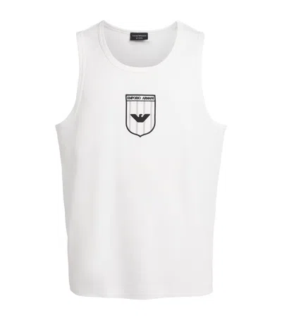 Emporio Armani Cotton Logo Tank Top In White