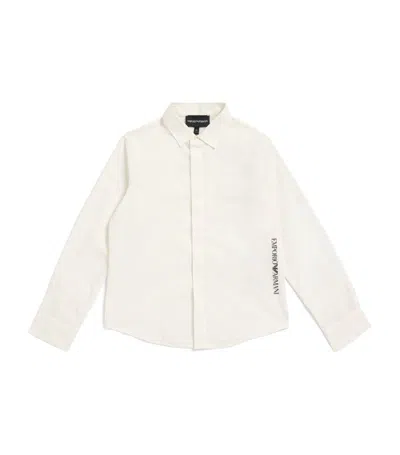 Emporio Armani Kids' Cotton Long-sleeve Shirt (4-16 Years) In White