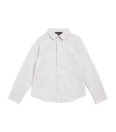 Emporio Armani Kids' Cotton Long-sleeve Shirt In Grey