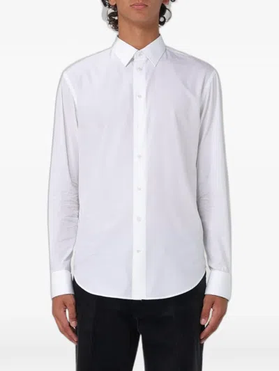 Emporio Armani Cotton Longsleeved Shirt In White