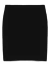 Emporio Armani Cotton Midi Skirt Back Slit In Black