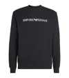 Emporio Armani Modal-blend Sweatshirt With Logo Print In Black