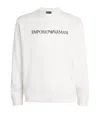 Emporio Armani Logo Print Long-sleeved Sweatshirt In White