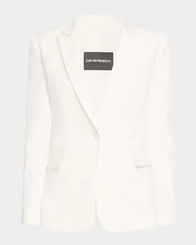 EMPORIO ARMANI COTTON ONE-BUTTON CUTAWAY BLAZER