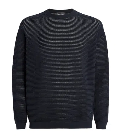 EMPORIO ARMANI COTTON PERFORATED SWEATER