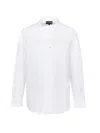 Emporio Armani Official Store Polished Cotton Oversized Shirt With Guru Collar In White