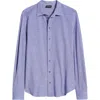 Emporio Armani Cotton Piqué Button-up Shirt In Navy