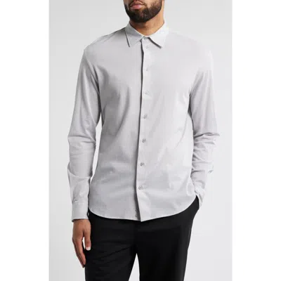 Emporio Armani Cotton Piqué Button-up Shirt In Sand Oxford