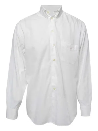 Pre-owned Emporio Armani Cotton Pocket Shirt In White