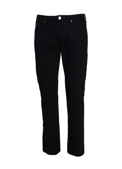 Emporio Armani Cotton Pockets Pants In Black