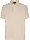 Emporio Armani Logo Cotton Polo Shirt In ニュートラル