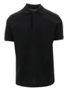 Emporio Armani Logo Cotton Polo Shirt In Blue
