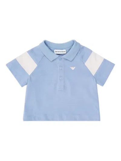 Emporio Armani Babies' Cotton Polo Shirt In Blue