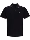 Emporio Armani Blue Short Sleeved Polo Shirt With Embroidery On The Front In Cotton Man