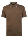 Emporio Armani Collared Shirt With Short Sleeves In Brown